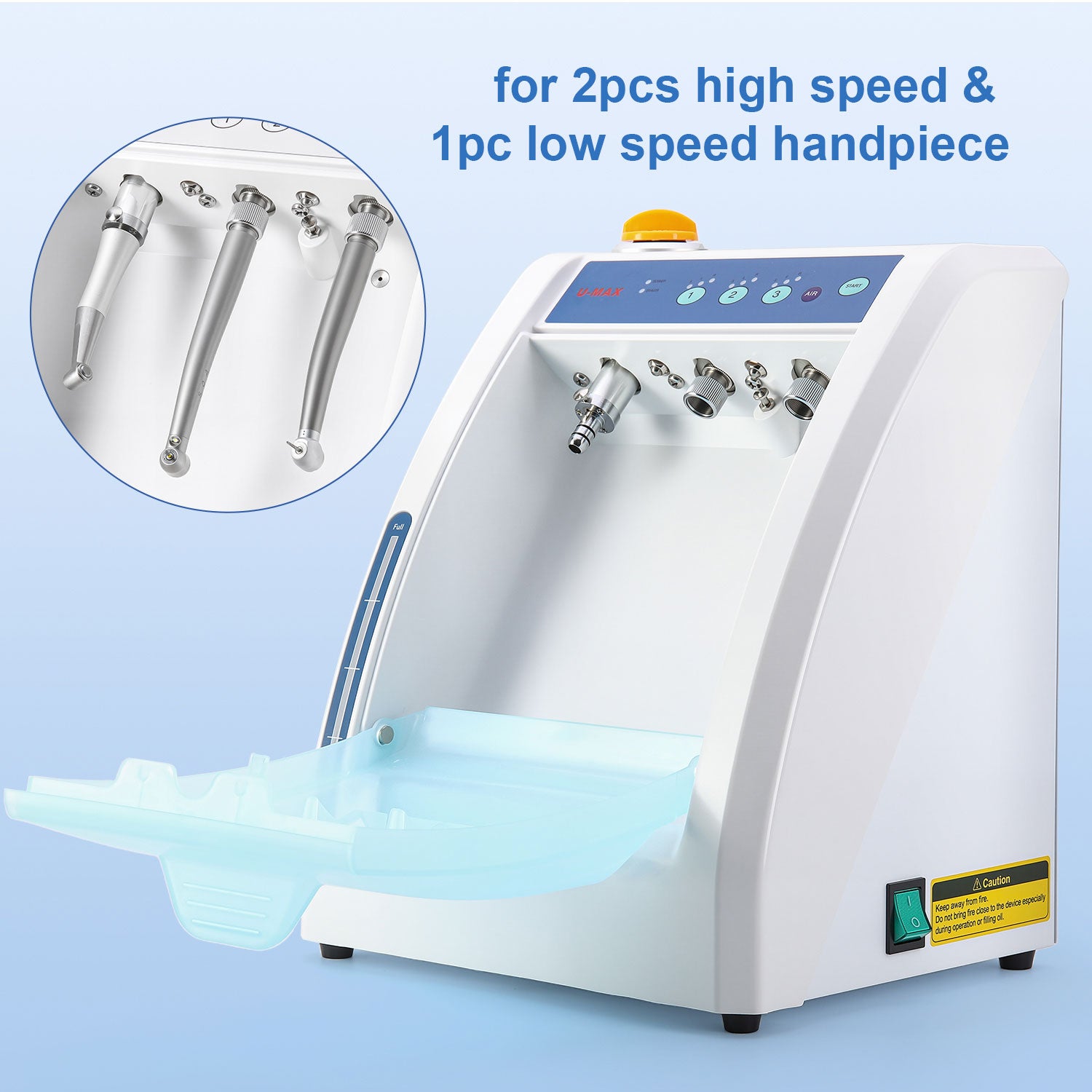 Dental Automatic Handpiece Maintenance Lubrication System Oiling Cleaner Machine Blue/Grey - azdentall.com