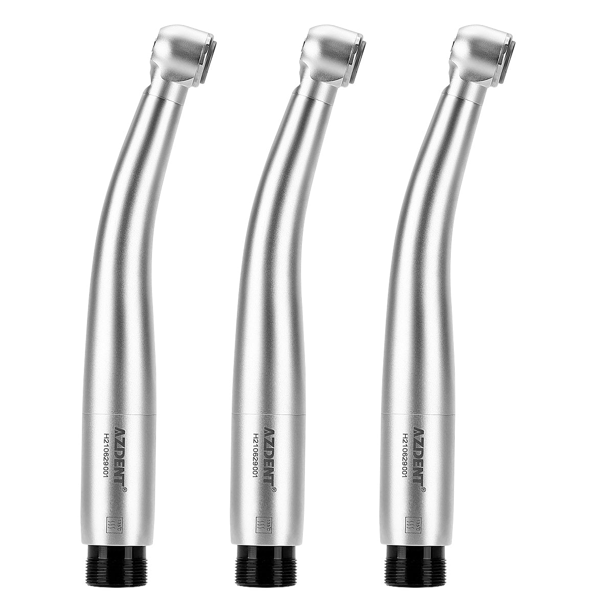 3 Pcs AZDENT High Speed Handpiece Torque Head Push Button E-generator LED 4 Hole Triple Water Spray - azdentall.com