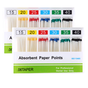 2 Boxes Absorbent Paper Points #15-40 Taper Size 0.06 Color Coded 100/Box - azdentall.com