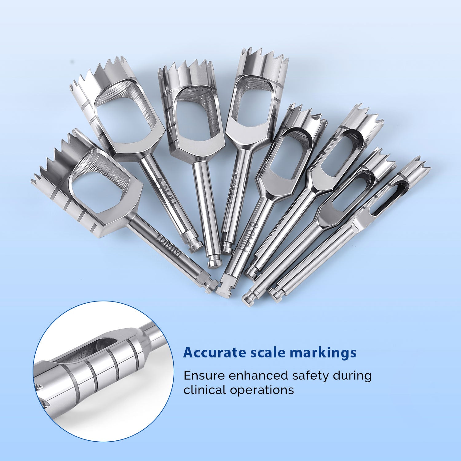 Dental Implant Bone Trephine Drill Surgical Instrument Short Type 8pcs/Set - azdentall.com