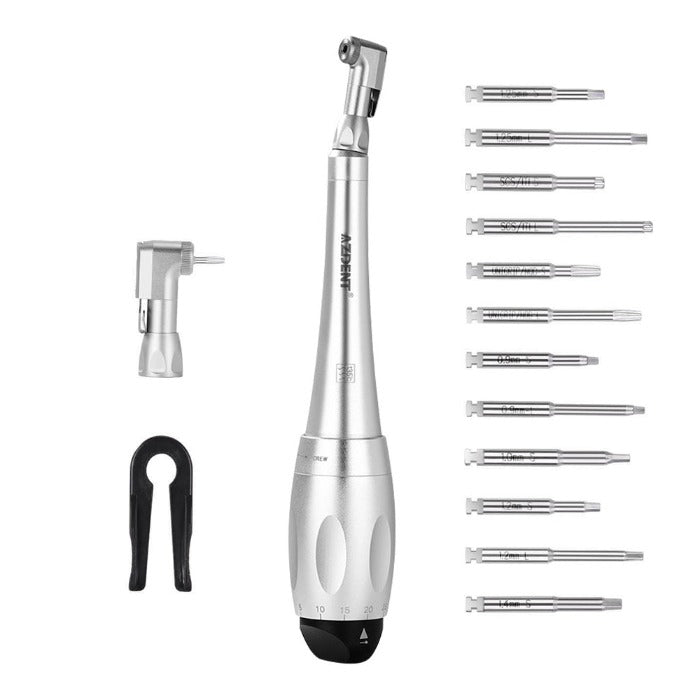 AZDENT Dental Universal Implant Torque Wrench Handpiece 2 Heads & 12 Drivers Kit - azdentall.com