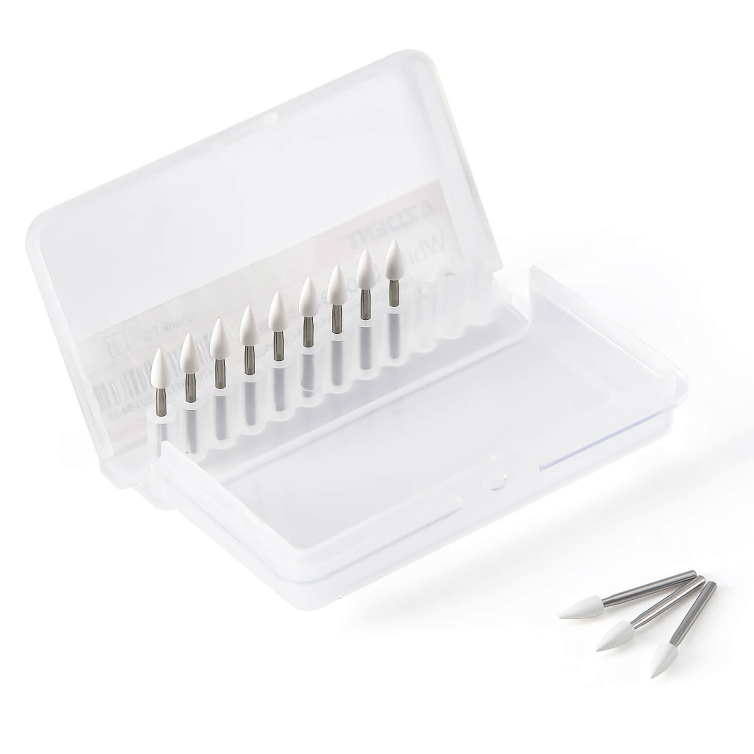 AZDENT Dental Polishing FG Burs Flame Shape White Stone 12pcs/Kit - azdentall.com