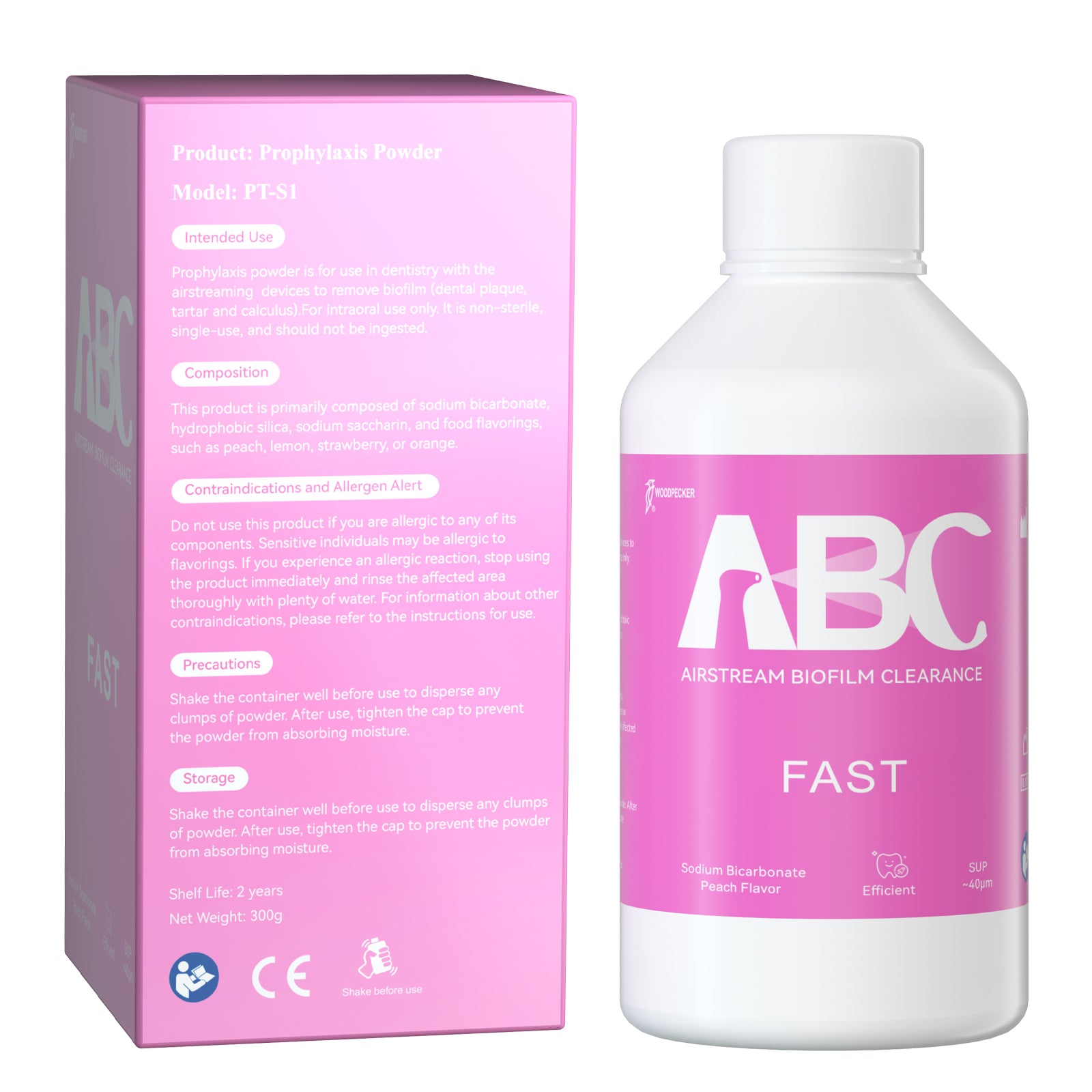 DENTAL POWDER 30包 Woodpecker Prophy Air Polisher Prophylaxis Powder 65um Sodium