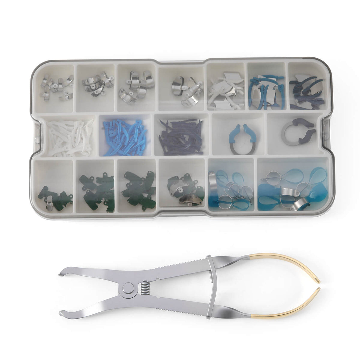 Dental Matrix Bands Sectional Matrix System C3 Metal Matrices Clamping Ring with Forceps Set - azdentall.com