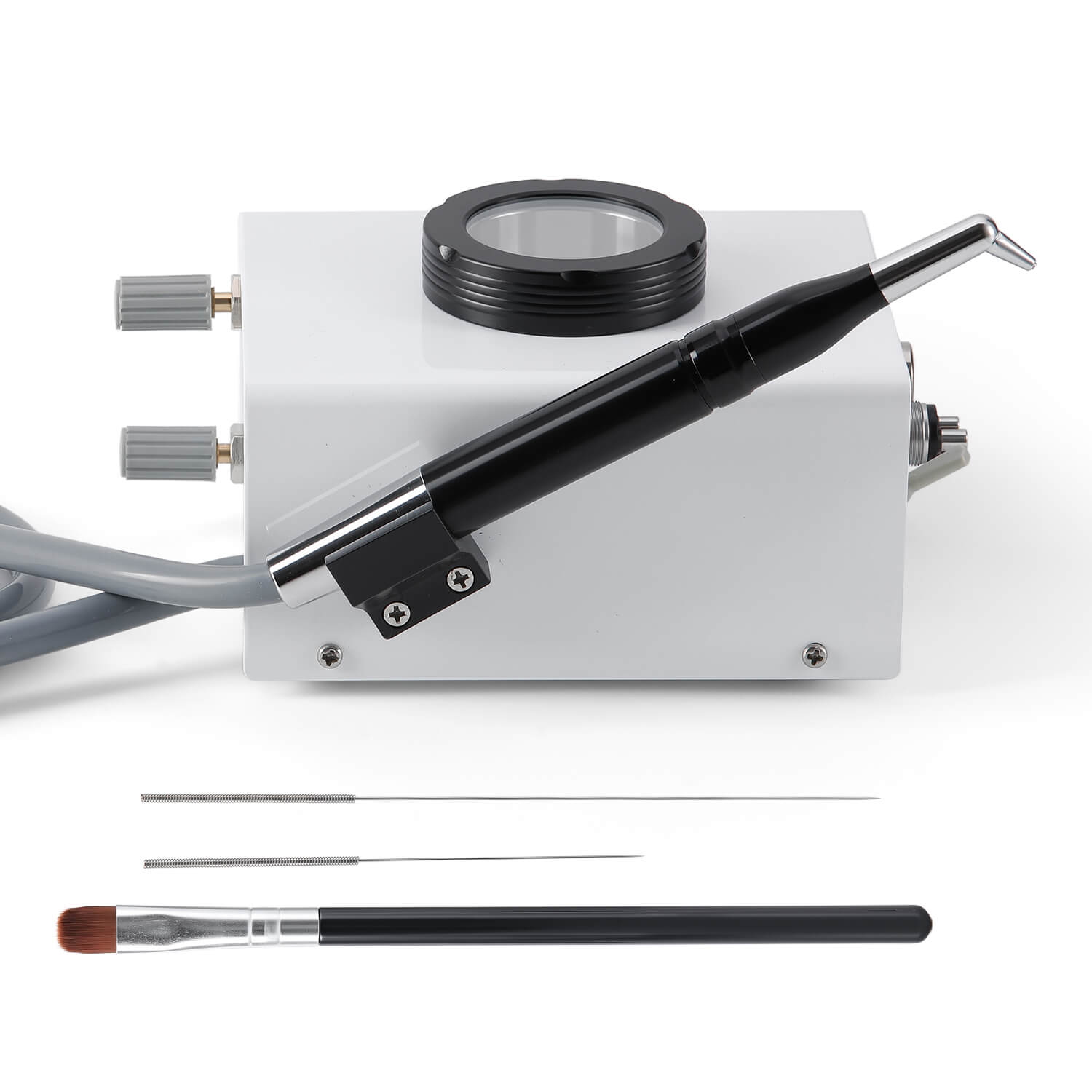 Dental Air Prophy Polisher Teeth Whitening Cleaning Sandblaster Micro Blaster 4 Hole Desktop Type - azdentall.com