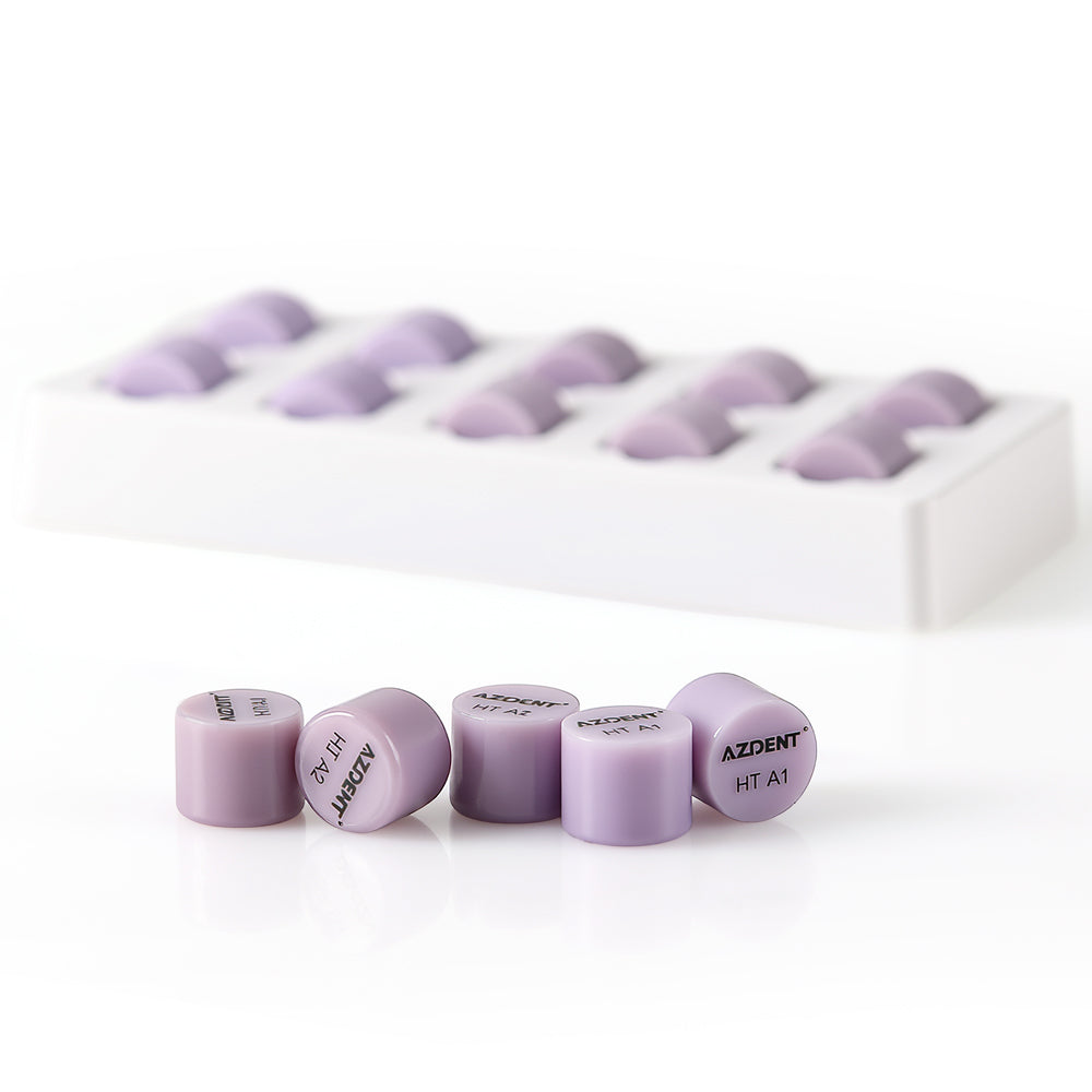 AZDENT Dental Ceramic Glass Ingots Press Lithium Disilicate Generation II Violet HT/LT/MO for Lab CAD CAM Restoration 10pcs/Box - azdentall.com