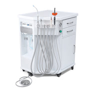 Portable Dental Side Delivery Unit Cabinet Type P212 High Suction 4 Hole w/ Woodpecker Curing Light and Scaler & Air Compressor - azdentall.com