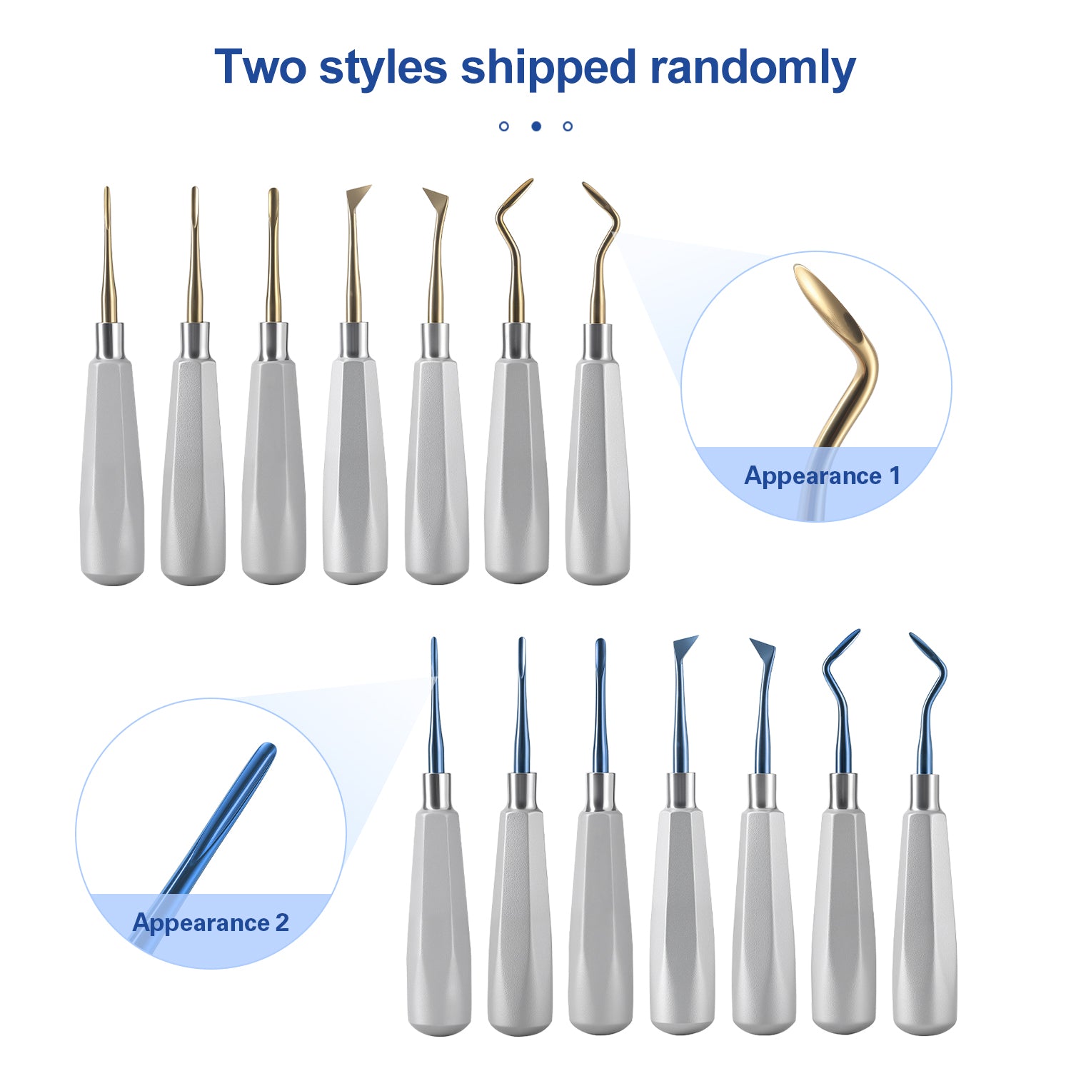 Dental Tooth Extracting Elevators Gold Tips