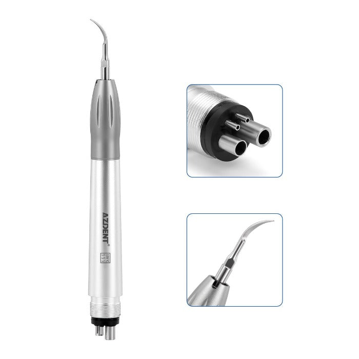 AZDENT Dental Air Scaler Handpiece Super Sonic Scaling Handle 2/4 Holes With 3 Scaler Tips - azdentall.com