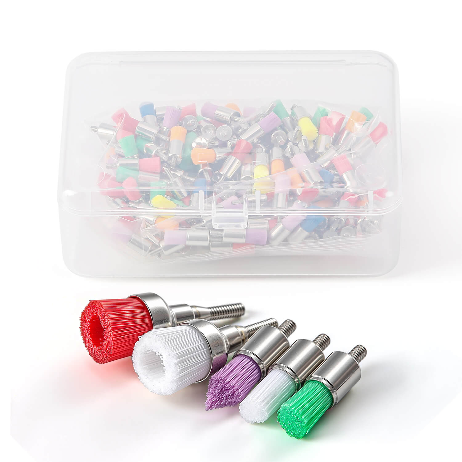 AZDENT Dental Screw Prophy Brushes RA 2.35mm Flat/Bowl/Tapered Soft/Hard 100pcs/Box - azdentall.com