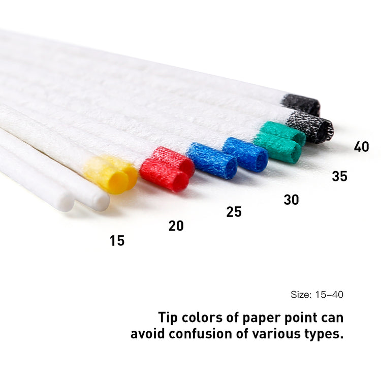 Absorbent Paper Points #15-40 Taper Size 0.06 Color Coded 7 Models 100/Box - azdentall.com