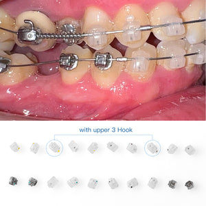 AZDENT Dental 5G Clear Ceramic Self-Ligating Bracket Roth/MBT 0.022 with Upper 3 Hook 20pcs/Box - azdentall.com