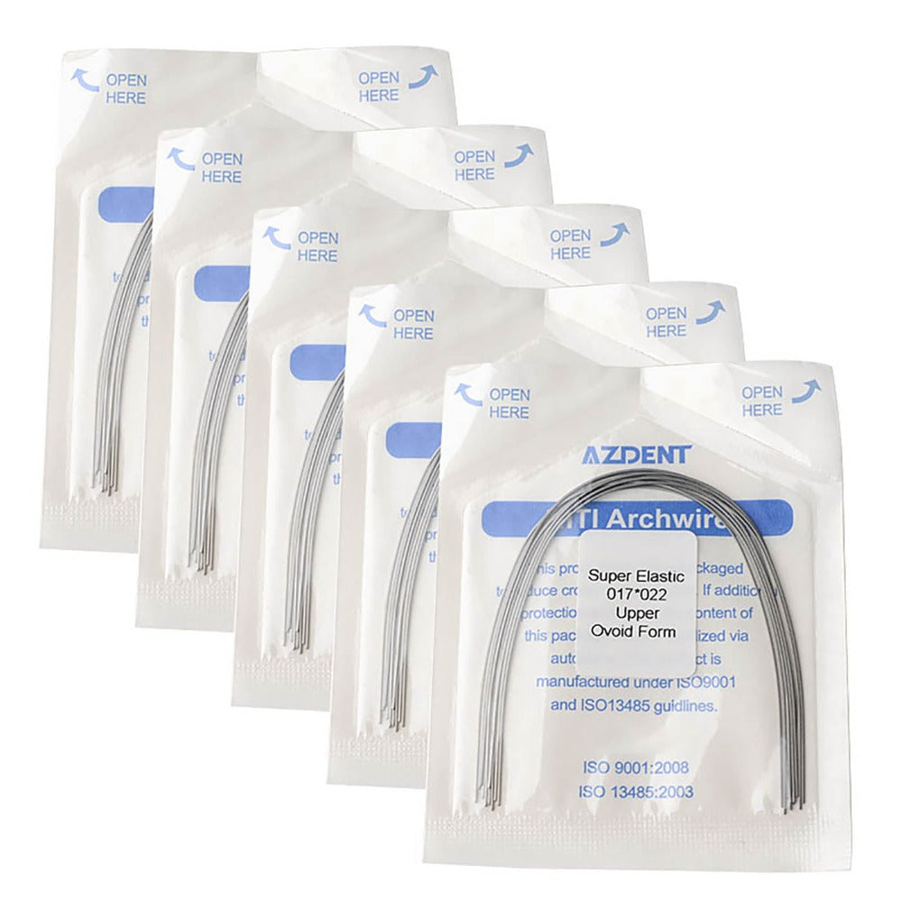 AZDENT Dental Orthodontic Archwires Niti Super Elastic Ovoid Rectangular Full Size 10pcs/Pack - azdentall.com