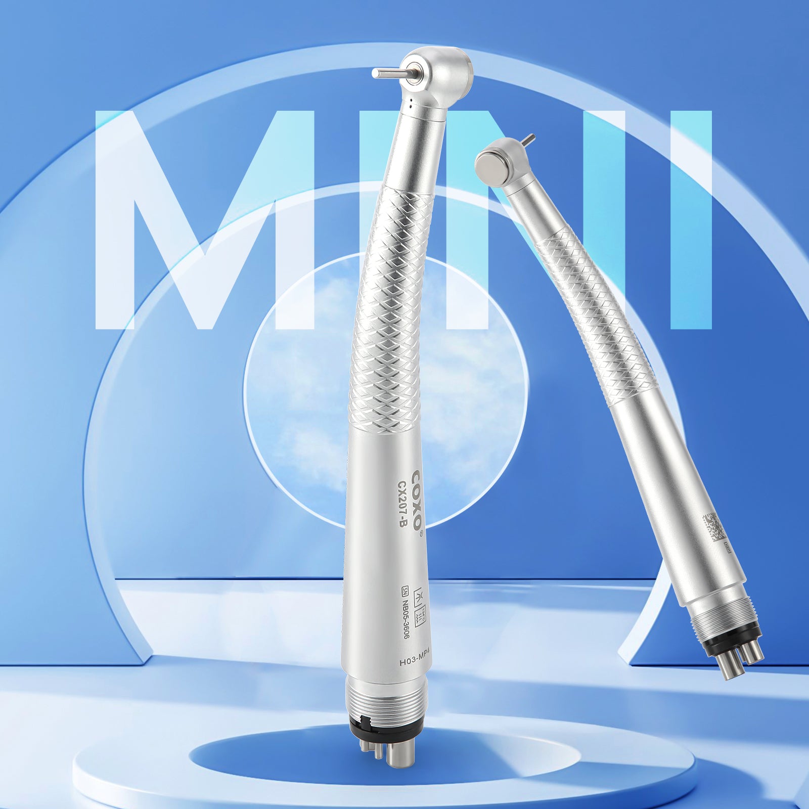 COXO Mini Head High Speed Air Turbine Handpiece with 4 Holes Coupler CX207-B - azdentall.com