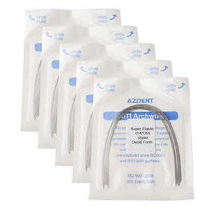 AZDENT Dental Orthodontic Archwire Niti Super Elastic Ovoid Form Rectangular 0.016 x 0.016 Upper 10pcs/Pack - azdentall.com