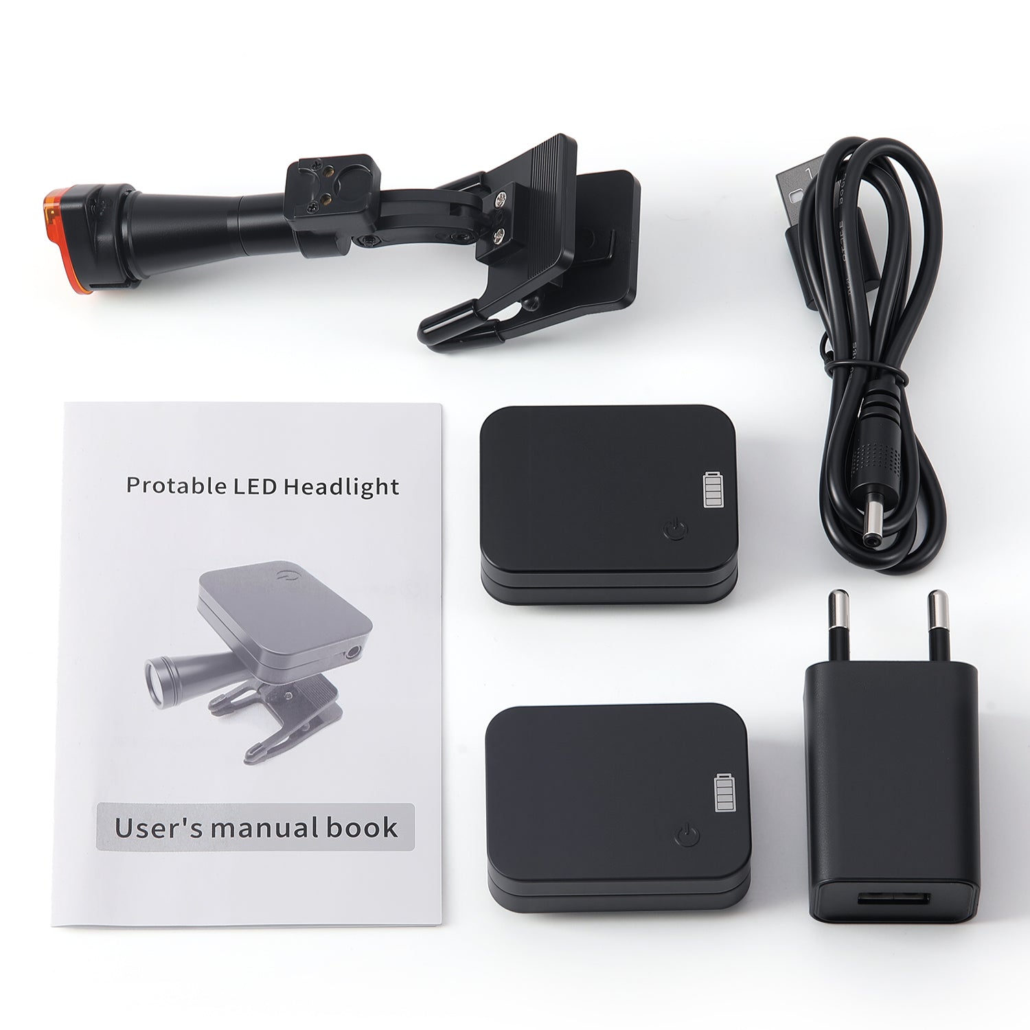 Dental 5W LED Wireless Headlight Clip-On Binocular Loupe with 2Pcs Battery - azdentall.com
