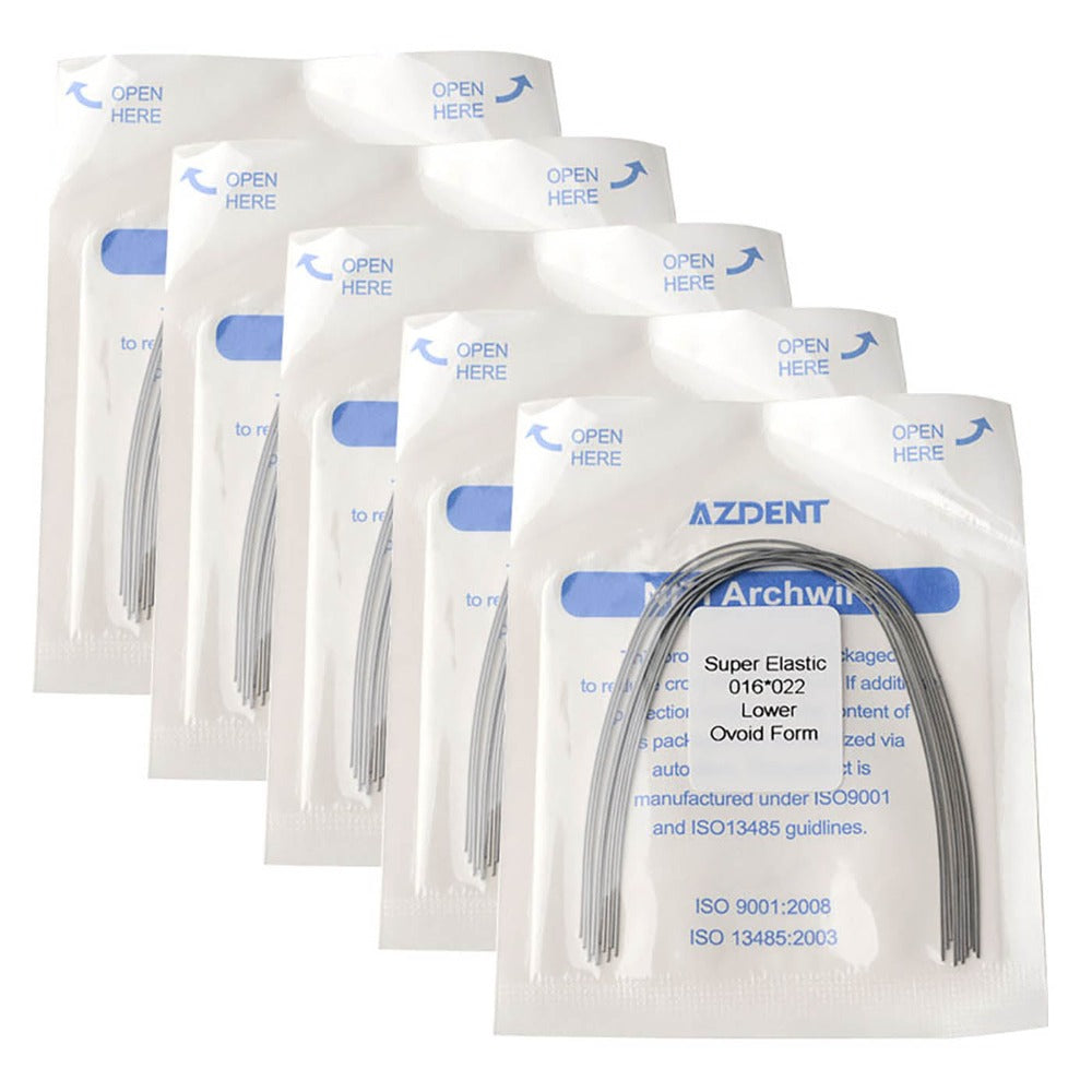 AZDENT Orthodontic Archwire Niti Super Elastic Ovoid Form Rectangular 0 ...