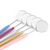 Dental Colorful Mouth Mirror Stainless Steel Non-slip Handle 8pcs/Pack - azdentall.com