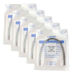 AZDENT Dental Orthodontic Archwire Niti Super Elastic Ovoid Form Rectangular 0.017 x 0.022 Upper 10pcs/Pack - azdentall.com