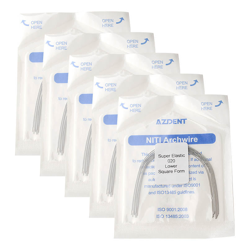 AZDENT Dental Orthodontic Archwire NiTi Super Elastic Square Form Round 0.020 Lower 10pcs/Pack - azdentall.com