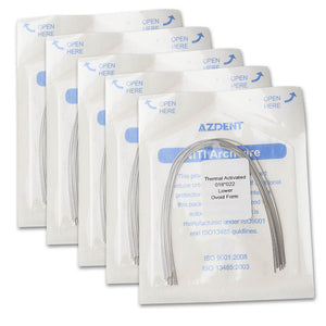 AZDENT Thermal Active NiTi Archwire Ovoid Form Rectangular 0.016 x 0.022 Lower 10pcs/Pack - azdentall.com