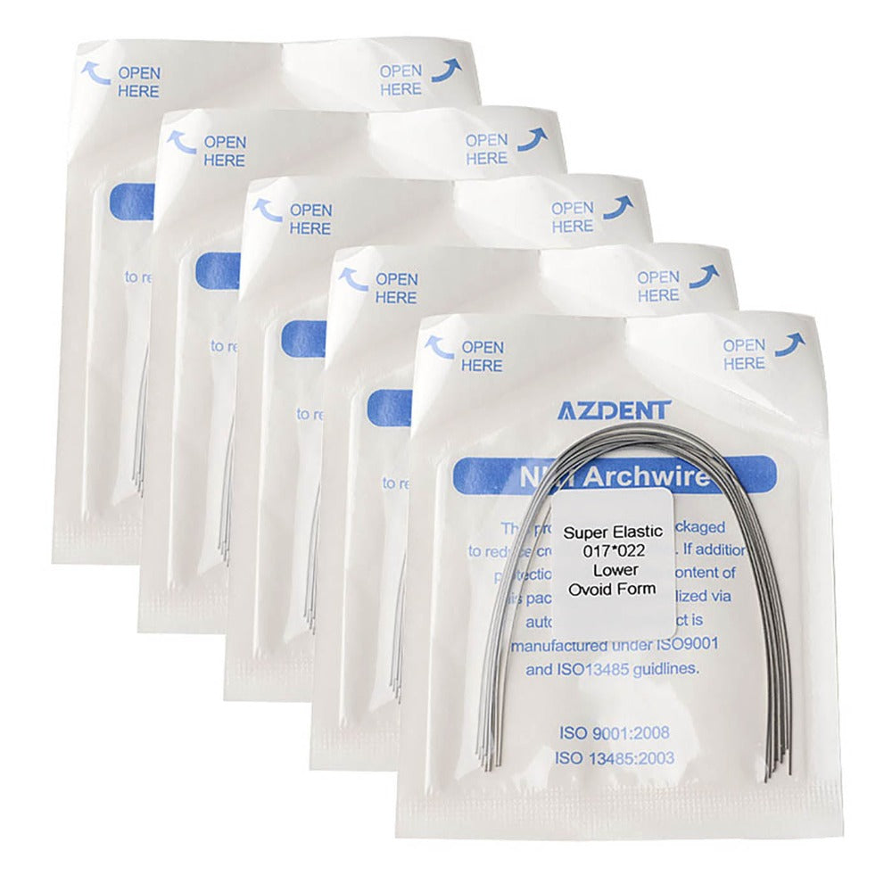 AZDENT Dental Orthodontic Archwires Niti Super Elastic Ovoid Rectangular Full Size 10pcs/Pack - azdentall.com