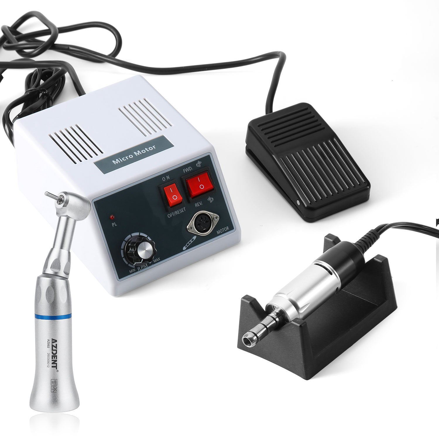 Dental Hand Grinder Micromotor Polishing E-type 35000 RPM With 1:1 Low Speed Contra Angle - azdentall.com