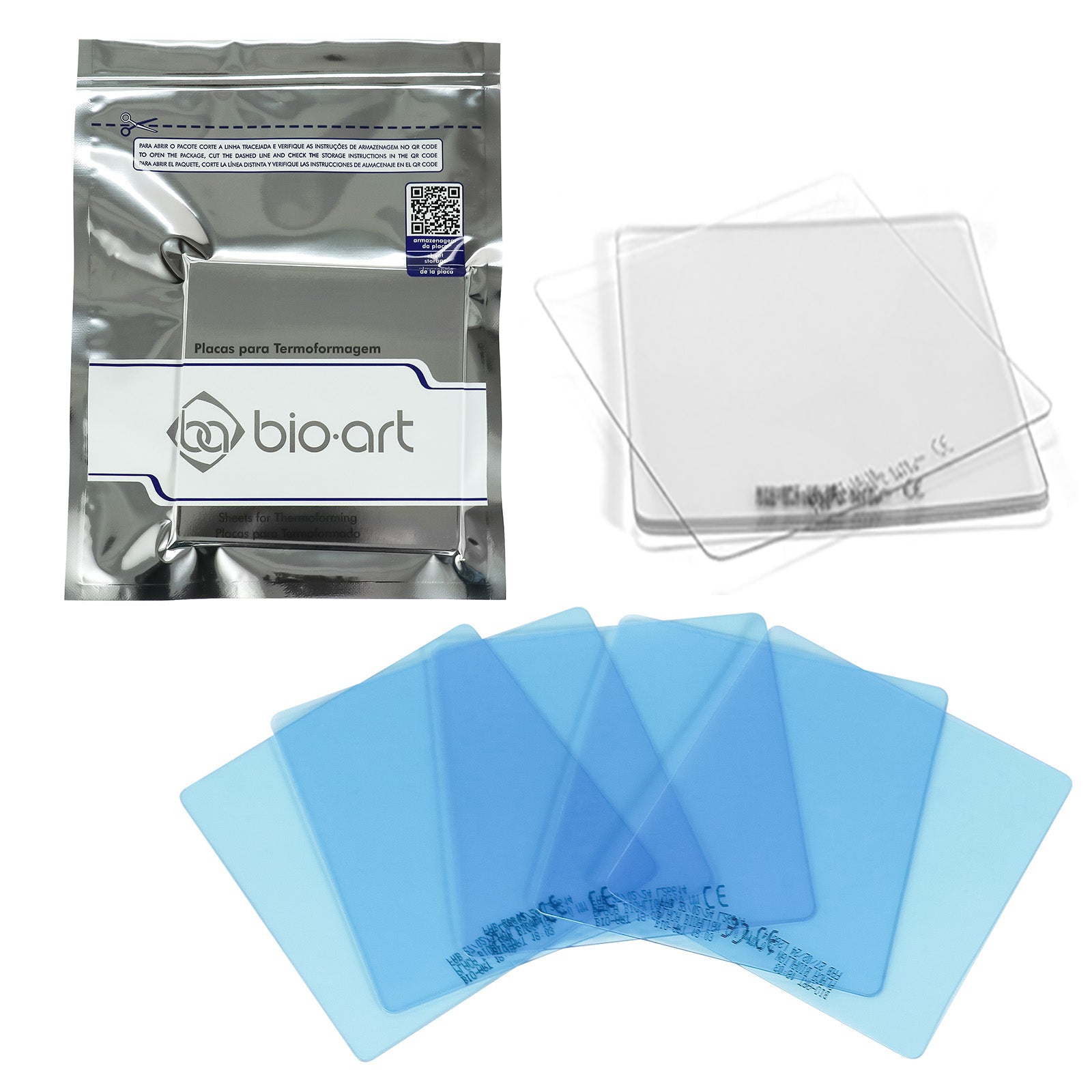 Bio-Art Dental Vacuum Forming BioAlign Plate 0.75/1.0mm Copolyester Square 5"x5" 5pcs/Pack - azdentall.com