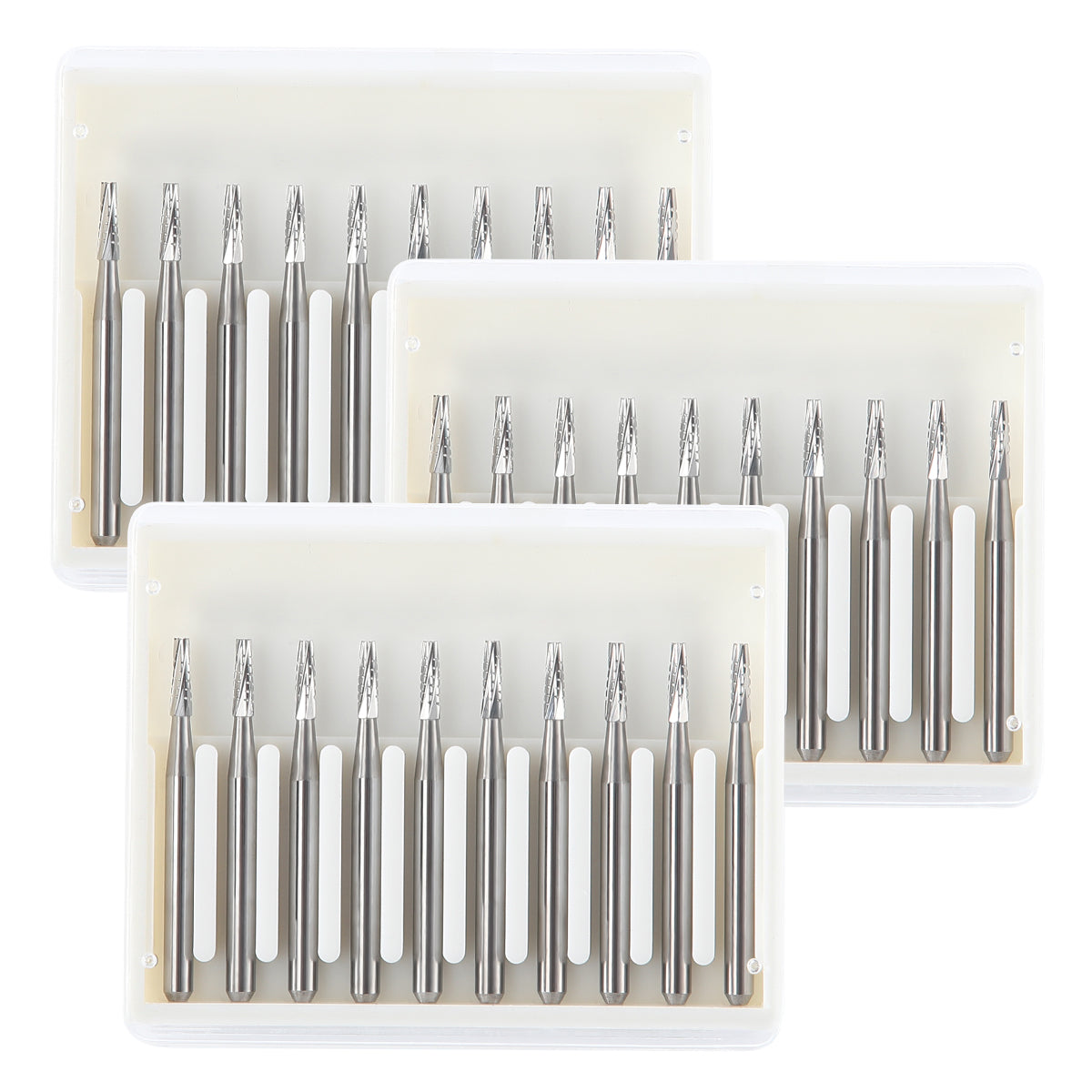 3 Boxes Dental Carbide Bur FG #701 Flat End Taper Fissure Crosscut 10pcs/Box - azdentall.com