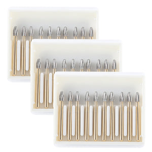 3 Boxes Dental Carbide Burs FG 7406 Egg Shaped Trimming & Finishing 10pcs/Box - azdentall.com