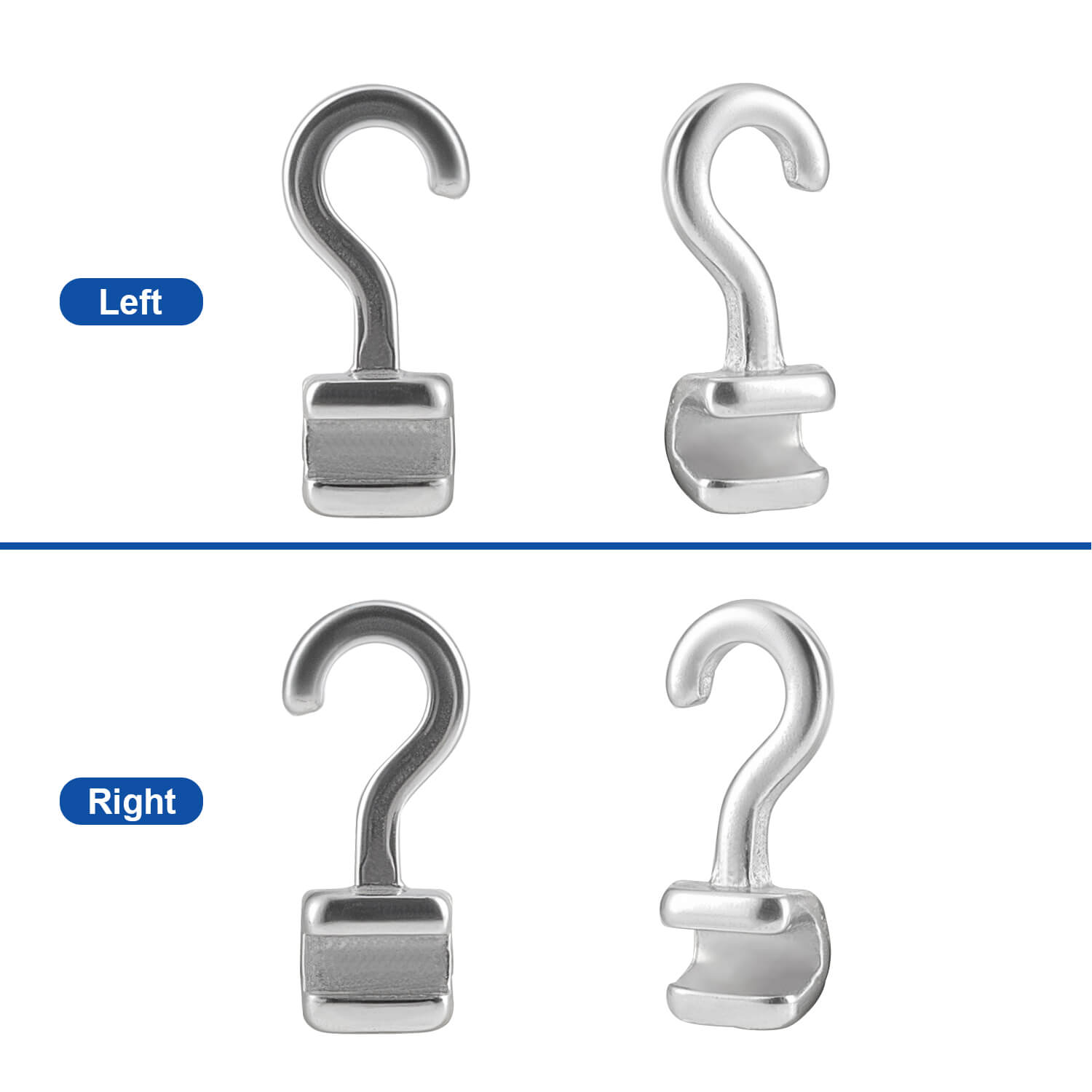 AZDENT Orthodontic Sliding Crimpable Hooks Long Right+Left Curved 50Pcs/Box - azdentall.com