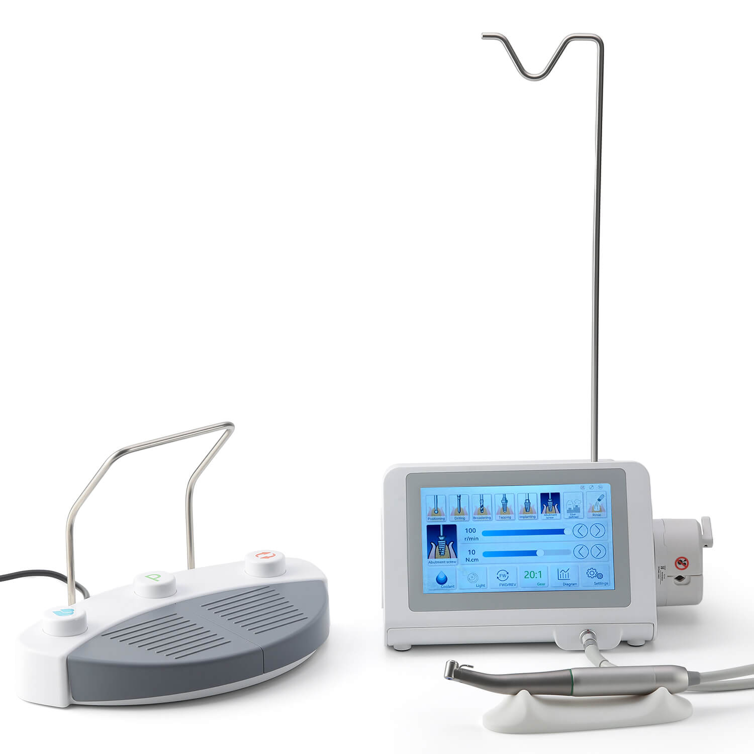 Dental Implant Motor System USB Data Export LED Touch Screen with 20:1 Contra Angle - azdentall.com
