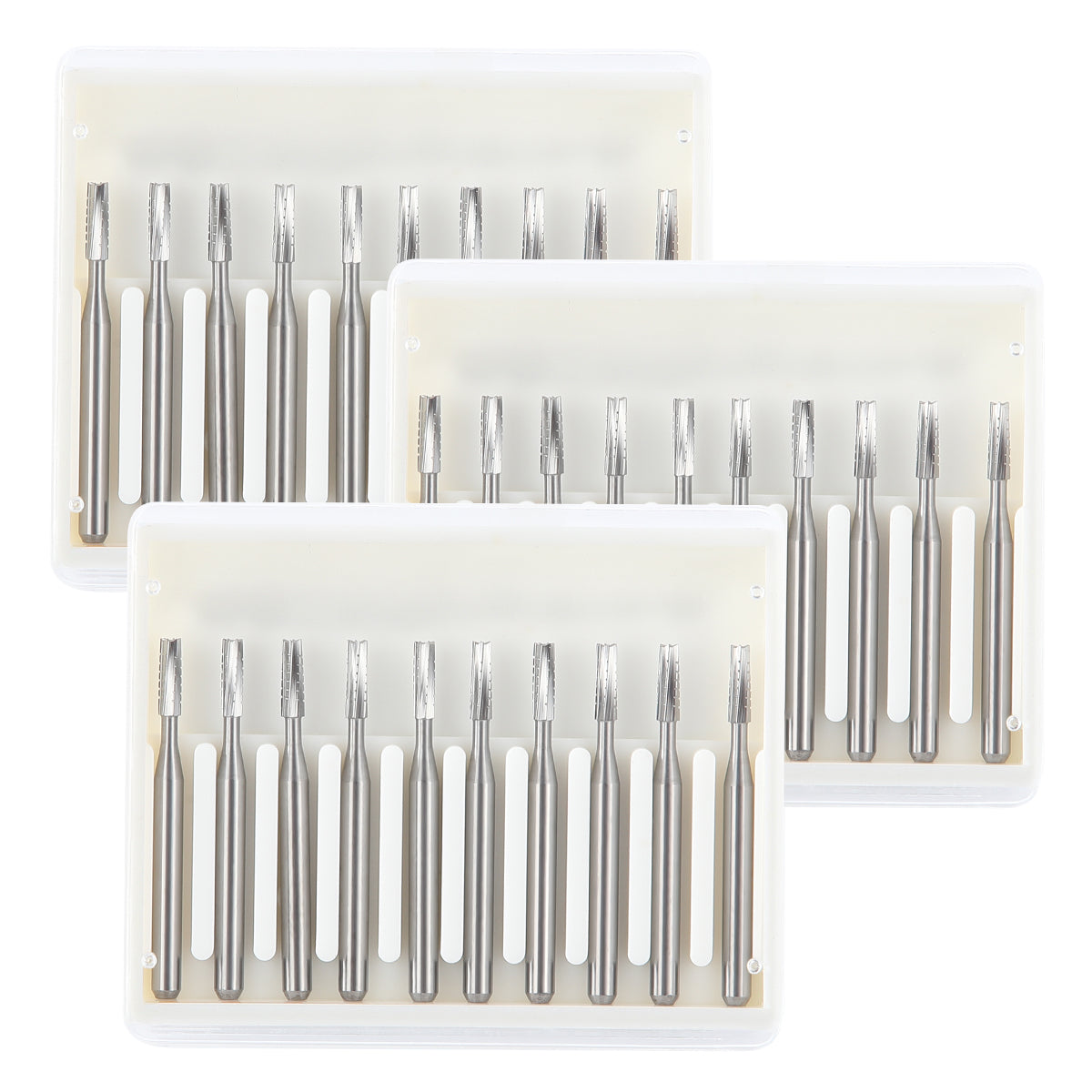 3 Boxes Dental Carbide Bur FG #558 Straight Fissure Crosscut 10pcs/Box - azdentall.com