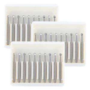 3 Boxes Dental FG #5 Round Carbide Bur 10pcs/Box - azdentall.com