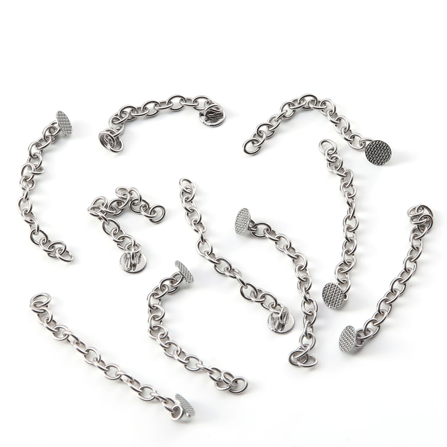 AZDENT Dental Orthodontics Traction Button Chain Silver Round 10pcs/Box - azdentall.com