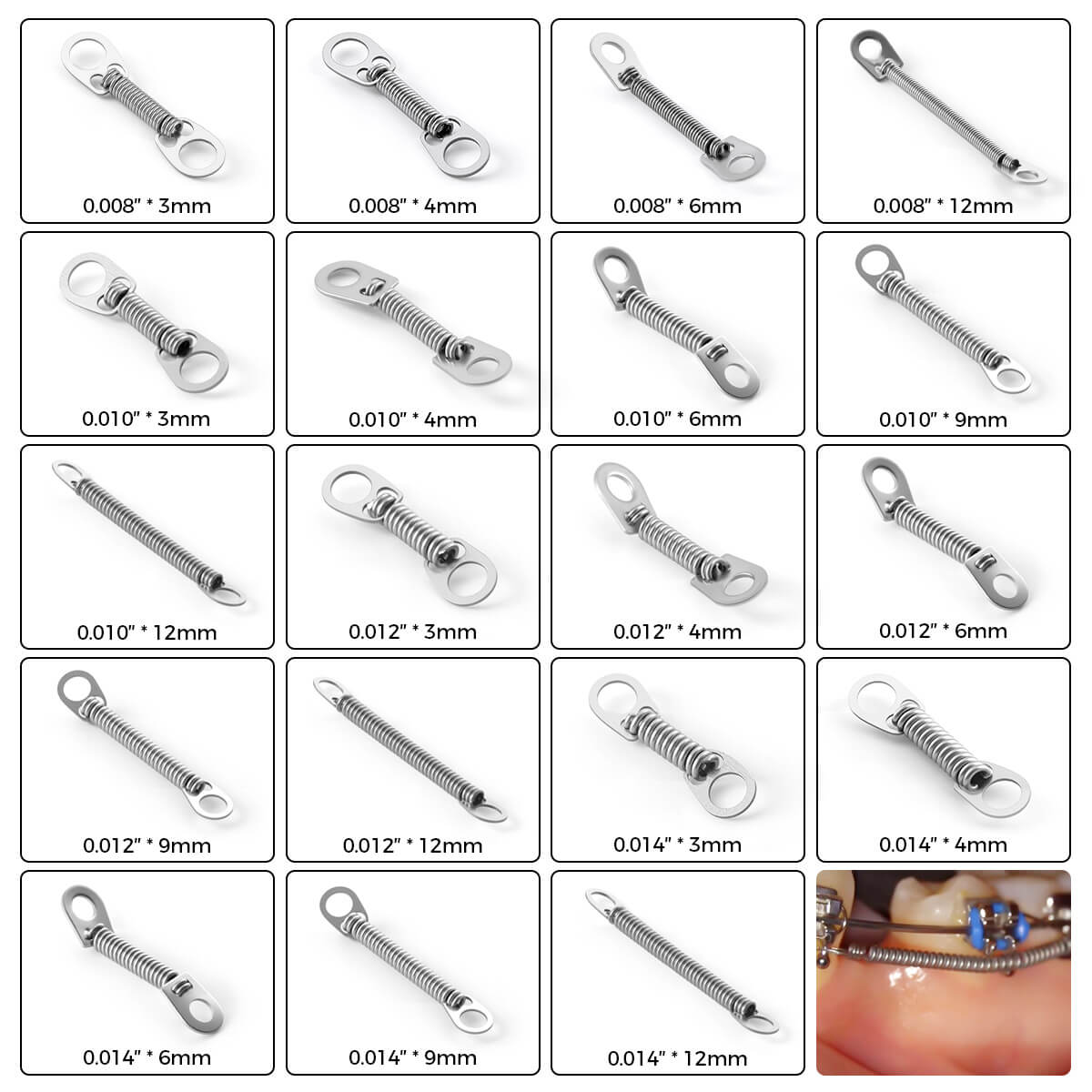 AZDENT Dental Orthodontic Niti Close Coil Spring 0.008/0.010/0.012/0.014 10pcs/Bag - azdentall.com