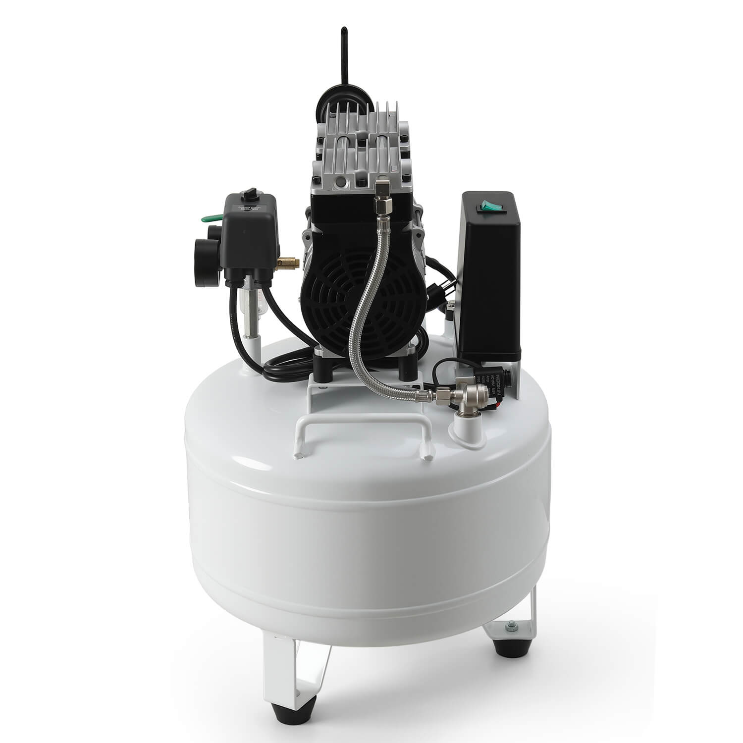 Dental Silent Oil Free Air Compressor 40L 800W Dual-Pressure Display for 2PCS Dental Chair - azdentall.com