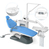 Dental Unit Chair Computer Controlled DC Motor Hard Leather with Stool J2688-A1 Sky Blue - azdentall.com