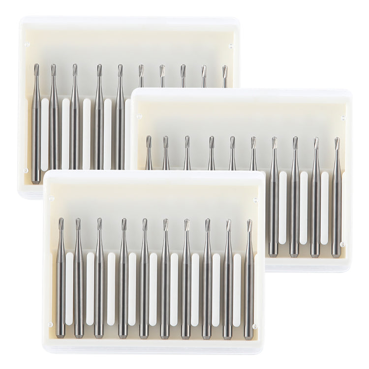 3 Boxes Dental Carbide Bur FG #330 Pear Shaped 10pcs/Box - azdentall.com