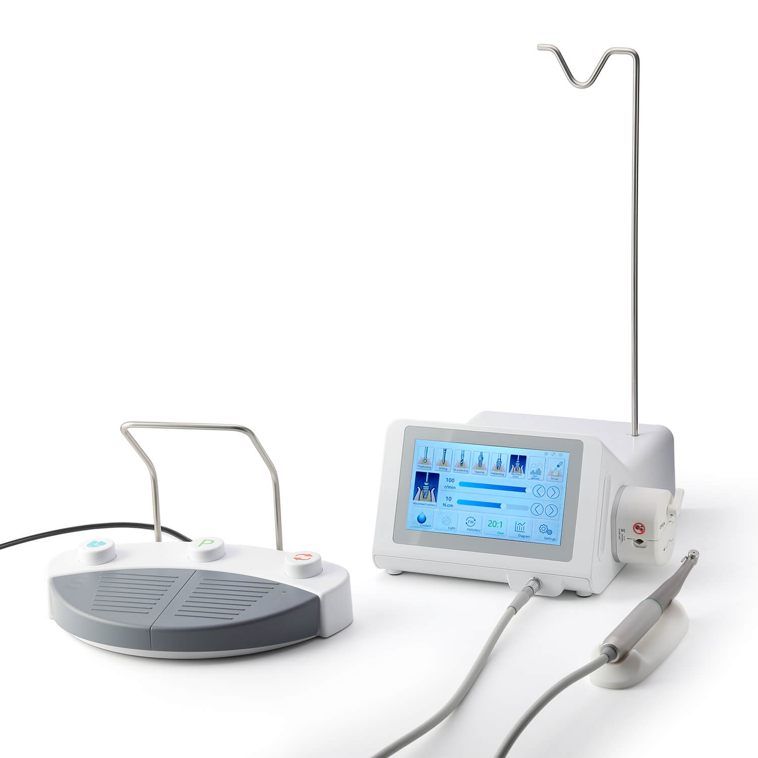 Dental Implant Motor System USB Data Export LED Touch Screen with 20:1 Contra Angle - azdentall.com