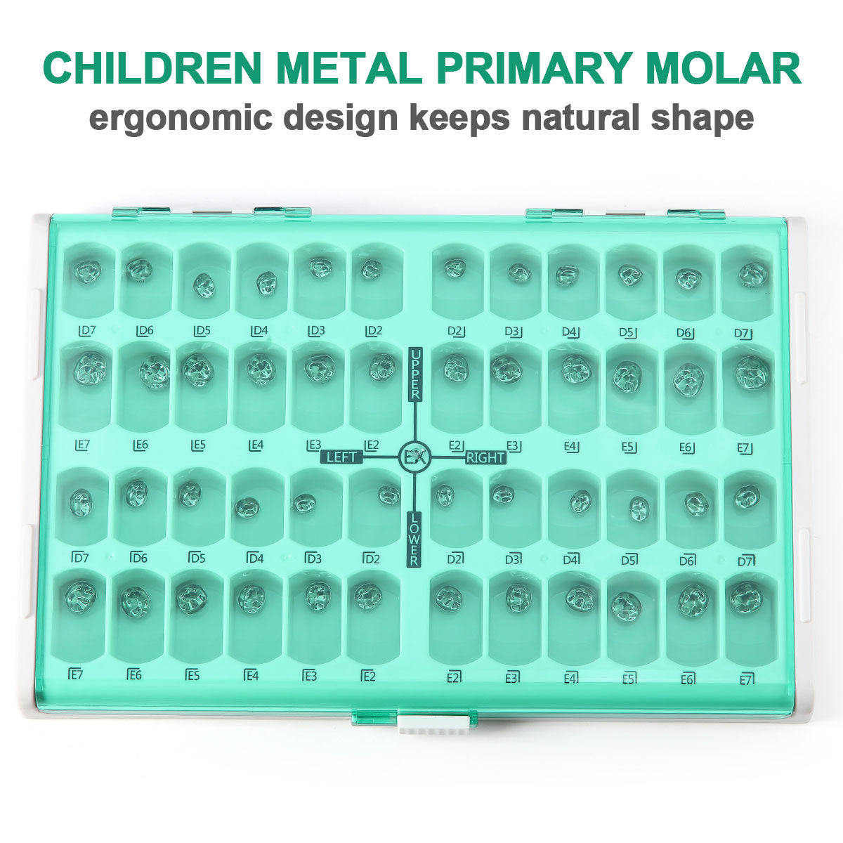 Dental Kids Primary Molar Crown Teeth Stainless Steel Temporary Crowns 48pcs/Box - azdentall.com