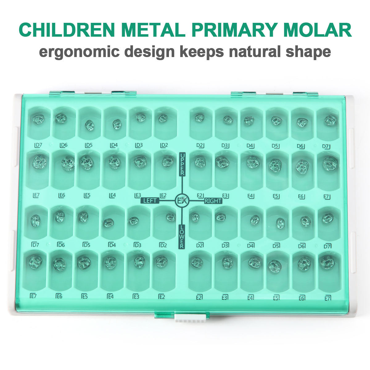 Dental Kids Primary Molar Crown Teeth Stainless Steel Temporary Crowns 48pcs/Box - azdentall.com