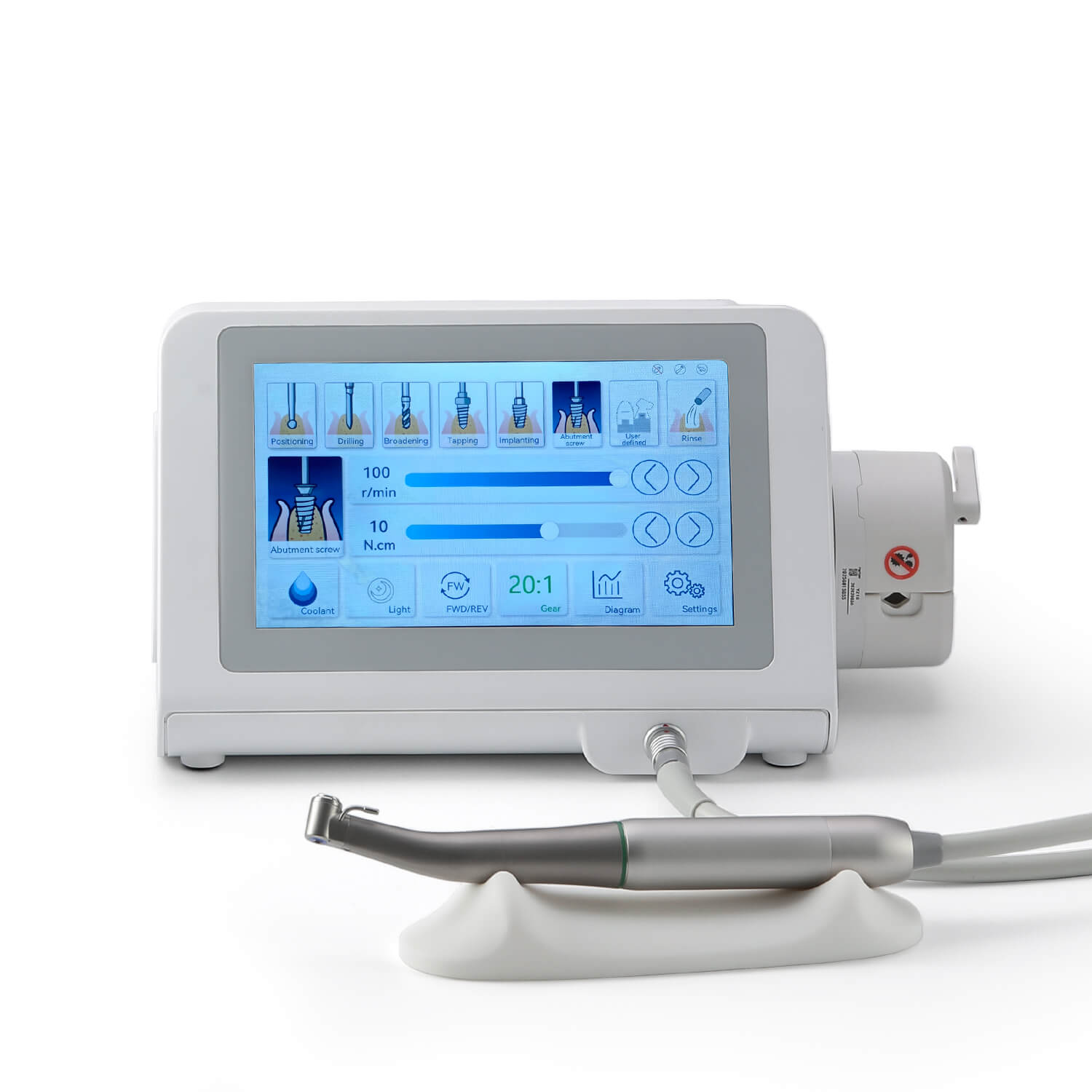 Dental Implant Motor System USB Data Export LED Touch Screen with 20:1 Contra Angle - azdentall.com
