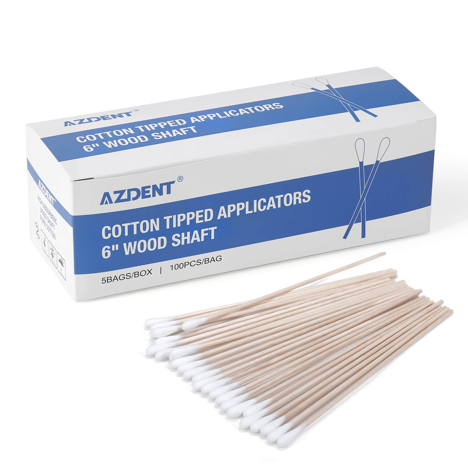 AZDENT Disposable Cotton Swab Tipped Applicator 3