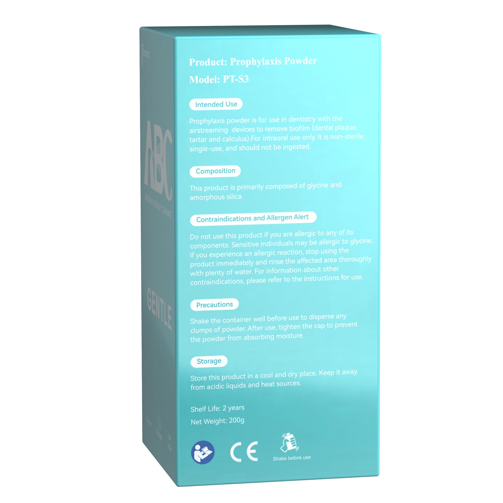 Woodpecker Prophy Air Polisher Prophylaxis Powder 65um Glycine for Supragingival Scaling #GENTLE 4 Bottle/Unit - azdentall.com