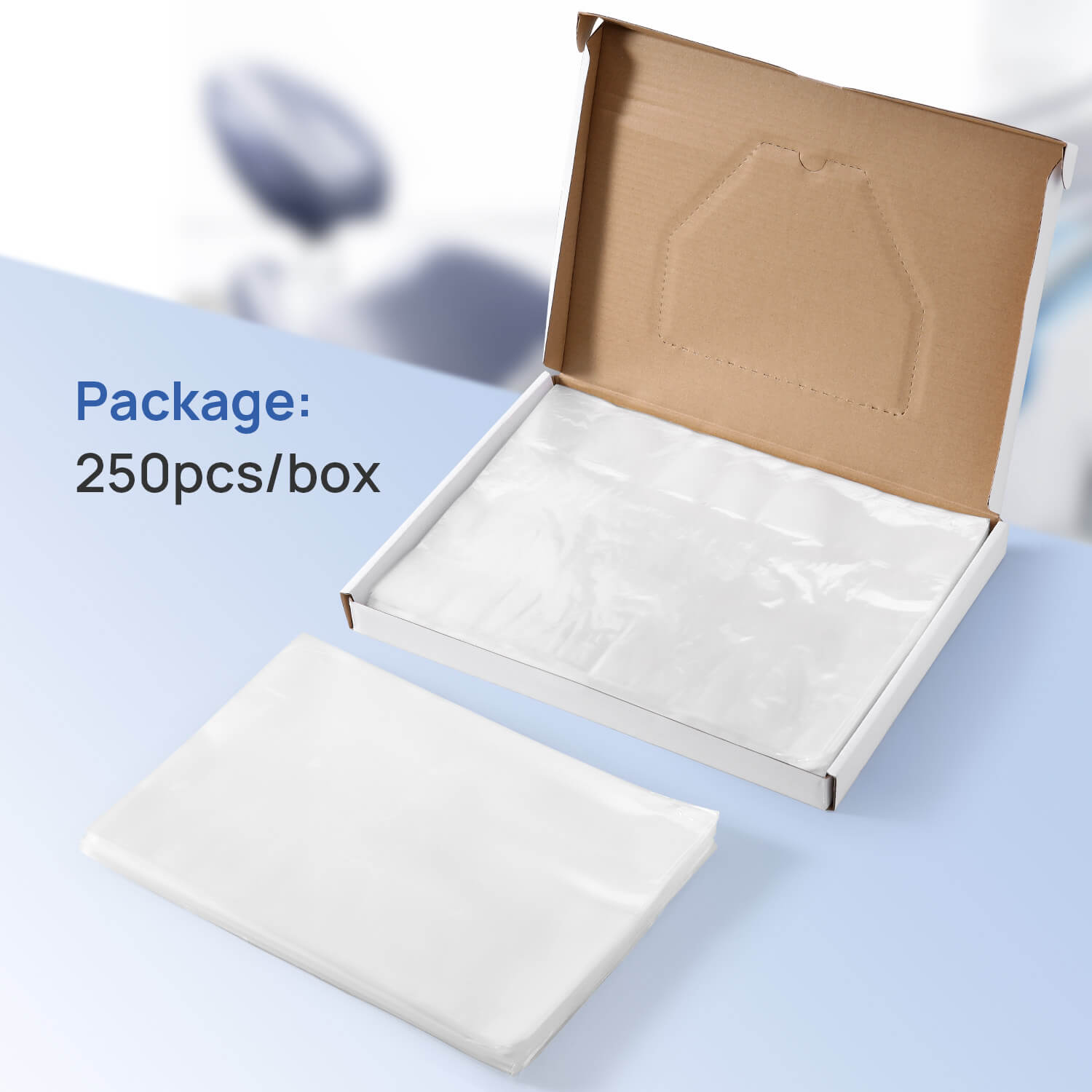 Disposable Plastic Dental Chair Headrest Covers 10"x14" 2C Thickness 250 Pcs/Box - azdentall.com