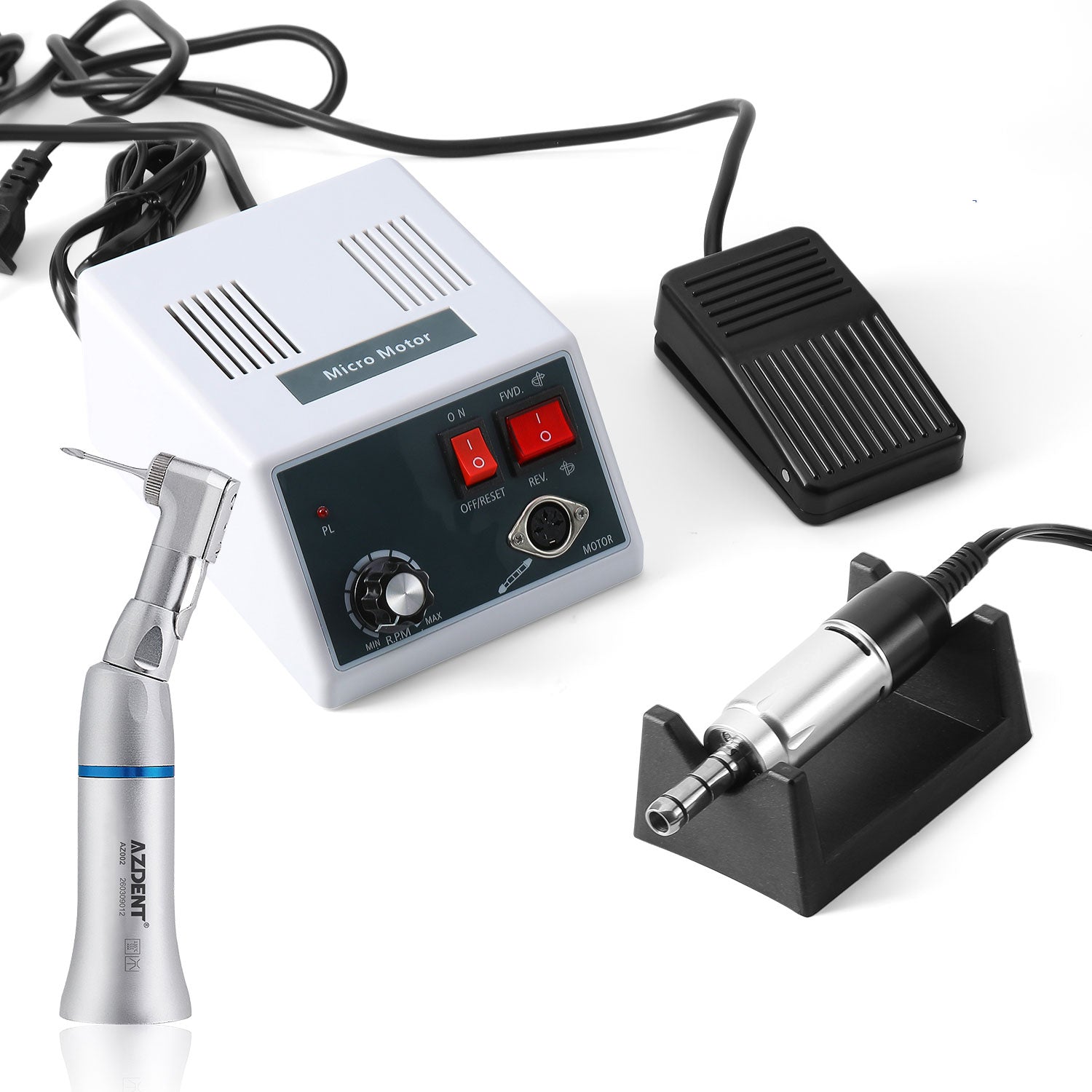 Dental Hand Grinder Micromotor Polishing E-type 35000 RPM With 1:1 Low Speed Contra Angle - azdentall.com