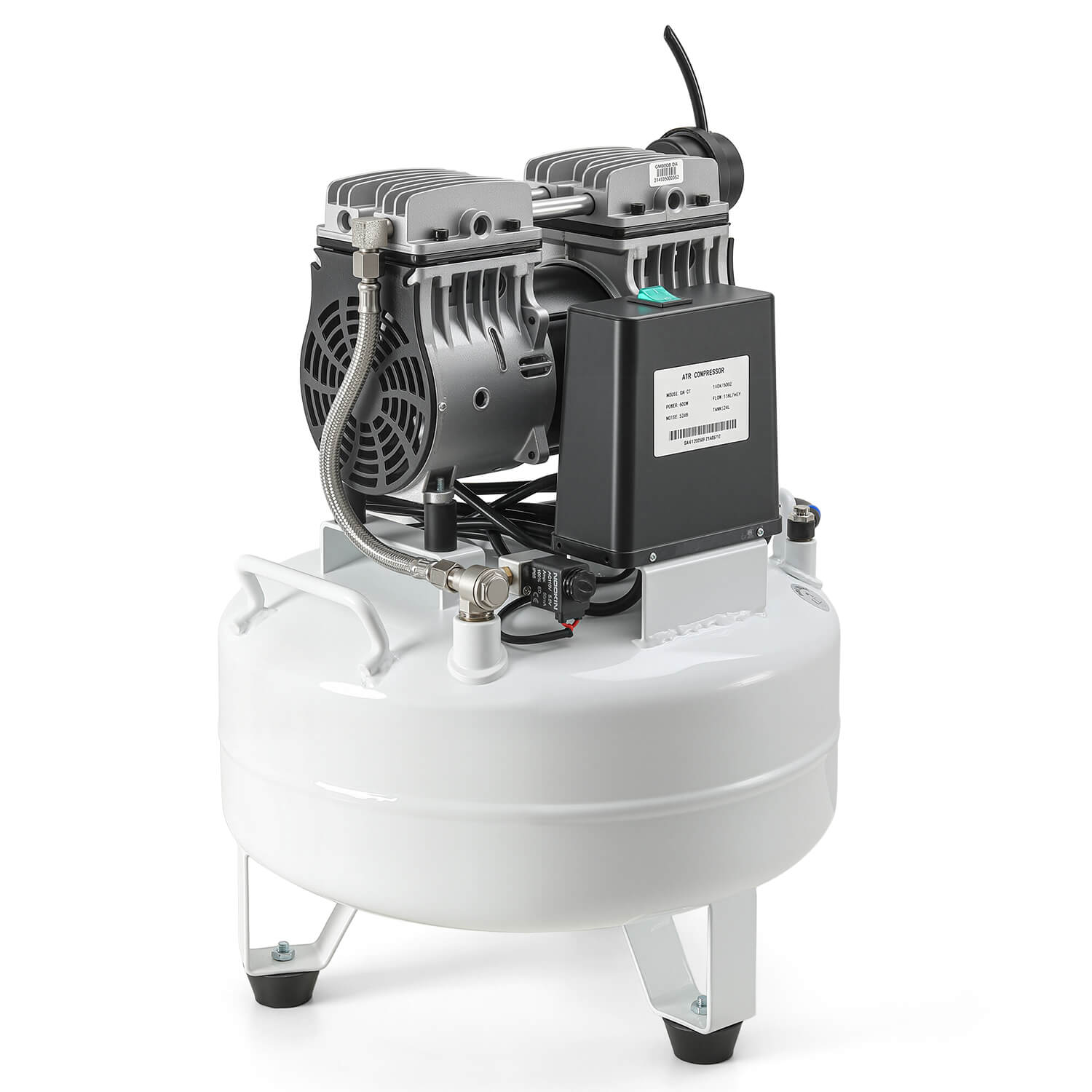 Dental Silent Oil Free Air Compressor 24L 600W 118L/min for 1PC