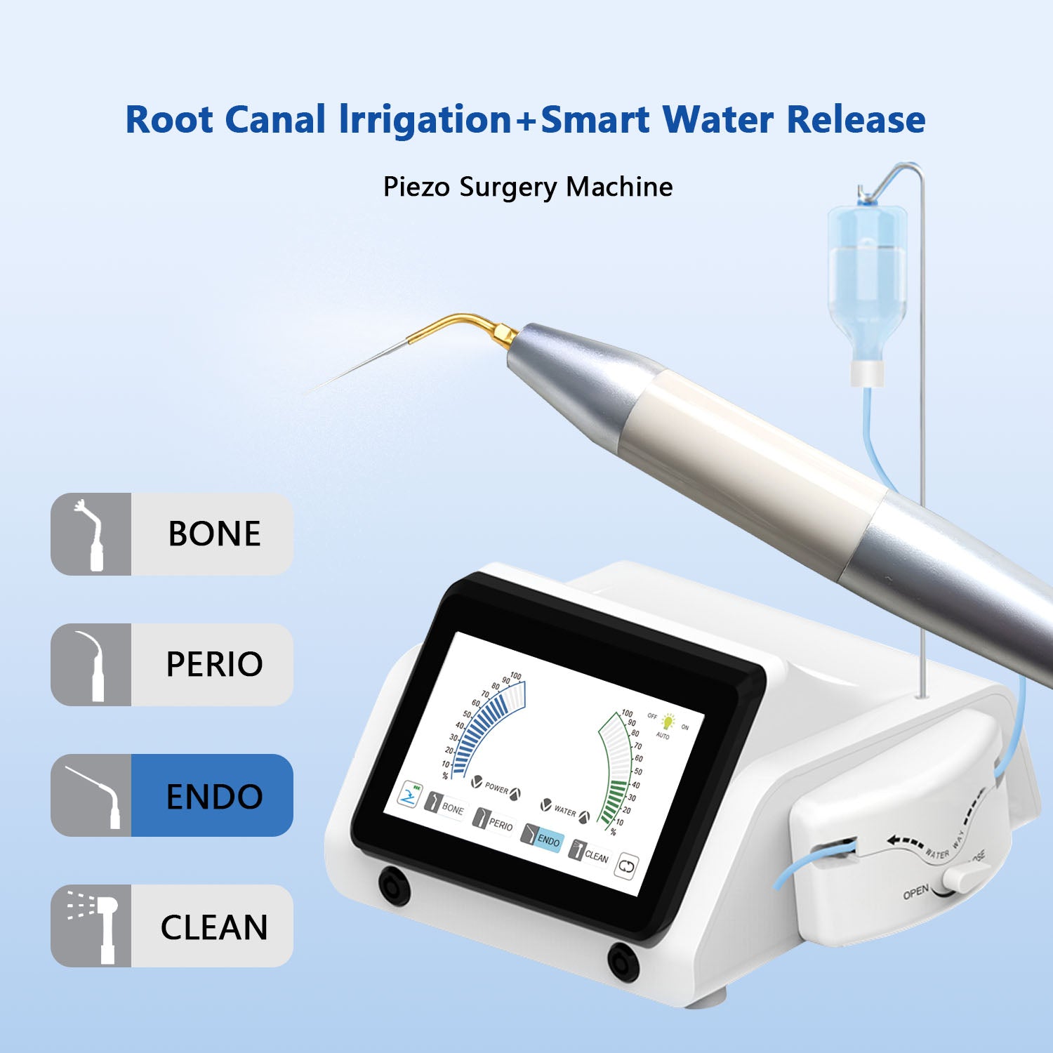 Dental 2 IN 1 Bone Cutter Surgery & Implant Device w/ Piezosurgery Handle and 20:1 LED Contra Angle - azdentall.com