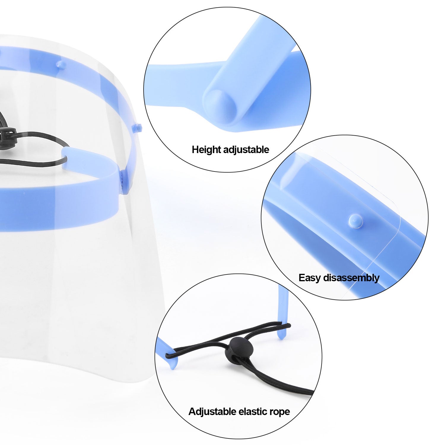 Dental Detachable Protective Face Shield Adjustable Anti-fog Full Face Shield - azdentall.com